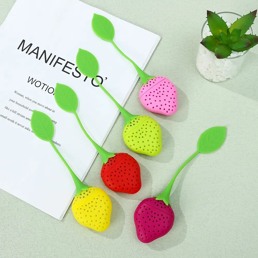 Creative Silicone Tea Ball Infuser Strawberry Teabag Firmly Coffee Filter Reusable Teapot Gadgets Brewing Device Kitchen Tools