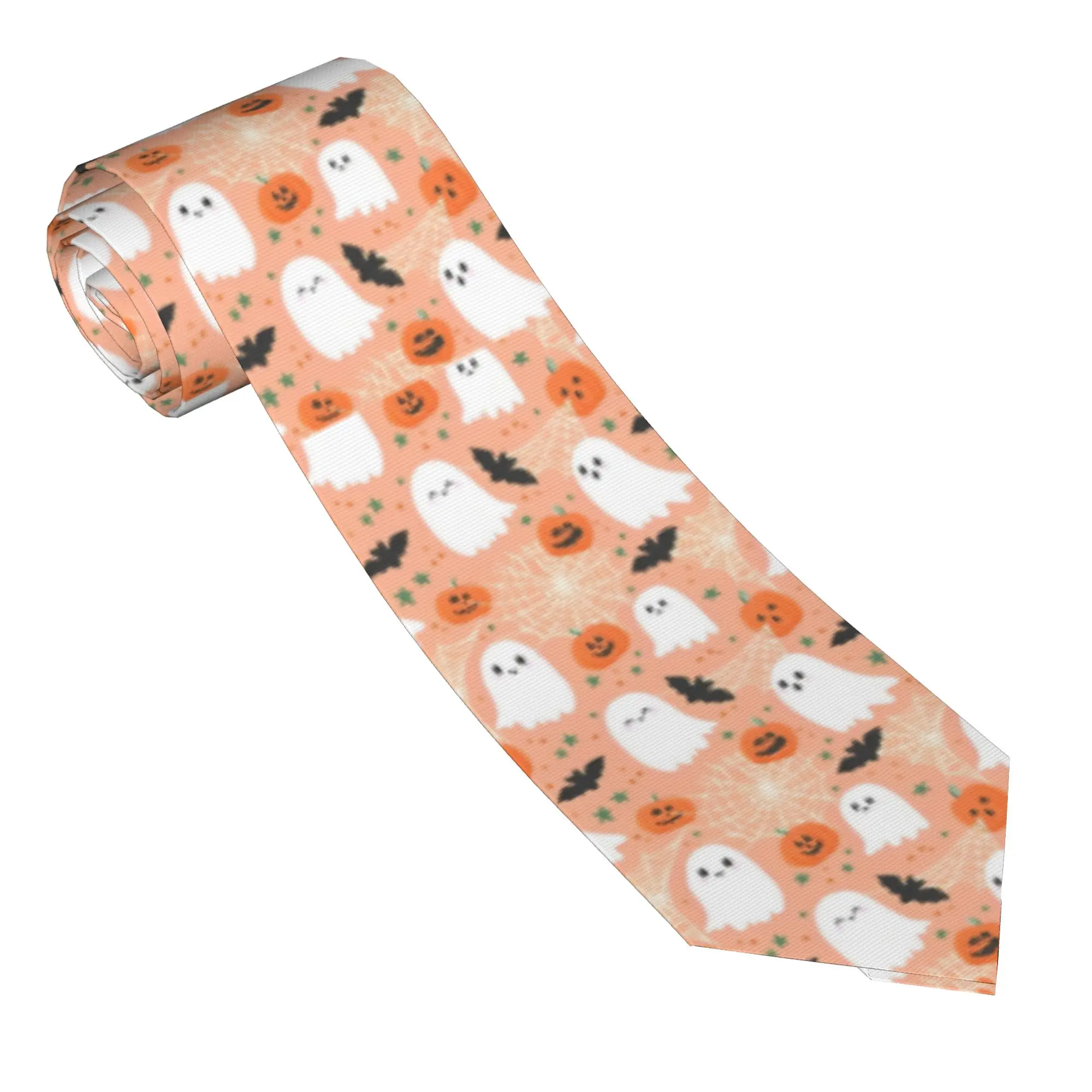 Halloween Pumpkins Ghosts Neckties 8 cm Trick or Treat Neck Ties for Mens Narrow Daily Wear Gravatas Accessories Cosplay Props