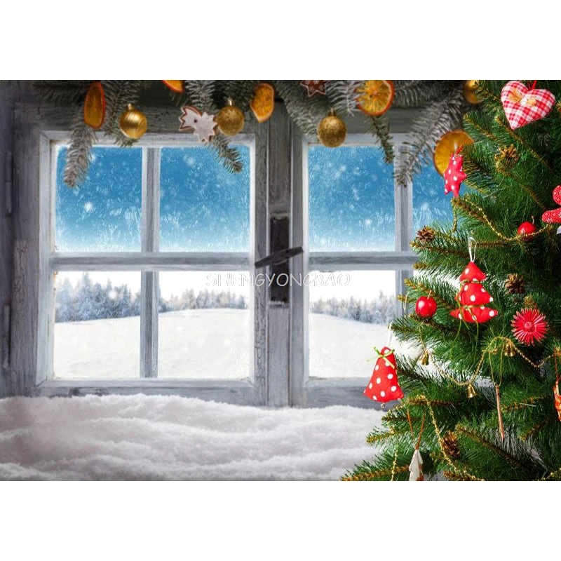ZHISUXI Vinyl Custom Christmas day Photography Backdrops Prop Christmas gift Windows theme Photo Studio Background 20924XTW-05 image 3