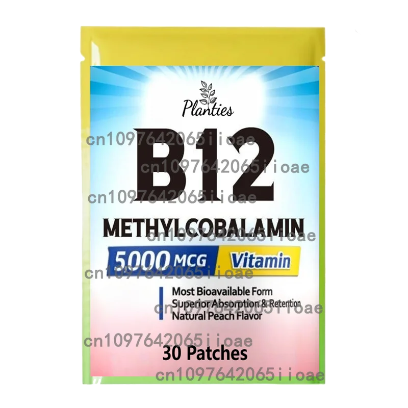 

30 пластырей, транспарительные пластыри с витамином B12 — дополнение для энергии, метаболизма и нервной системы, поддержки здоровья