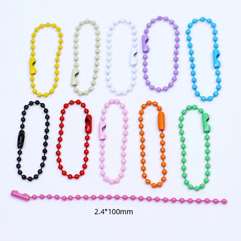 Short 10cm Ball Bead Chain Connector for Keychain Jewelry Making Necklace Hanging Bracelets Dolls Tag Bags Pendant Accessories