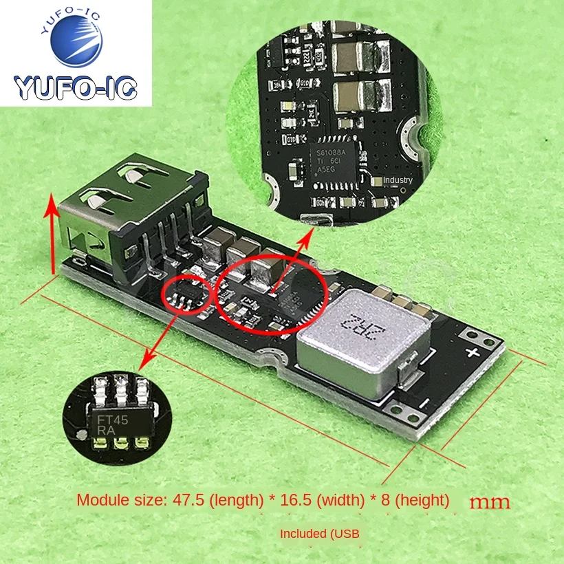 Free Ship 1PCS TPS61088 Boost Fast Charging Power Supply Module 3.2V3.7V4.2V Go 5V9V12V Phone QC Fast Charging