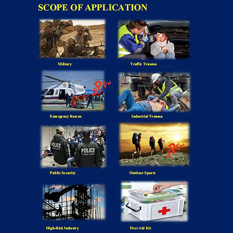 Kaolin Gauze القتالية مرقئ صدمة الطوارئ Z-Fold قابلة للذوبان ل Ifak التكتيكية العسكرية الإسعافات الأولية تضميد الجروح الطبية