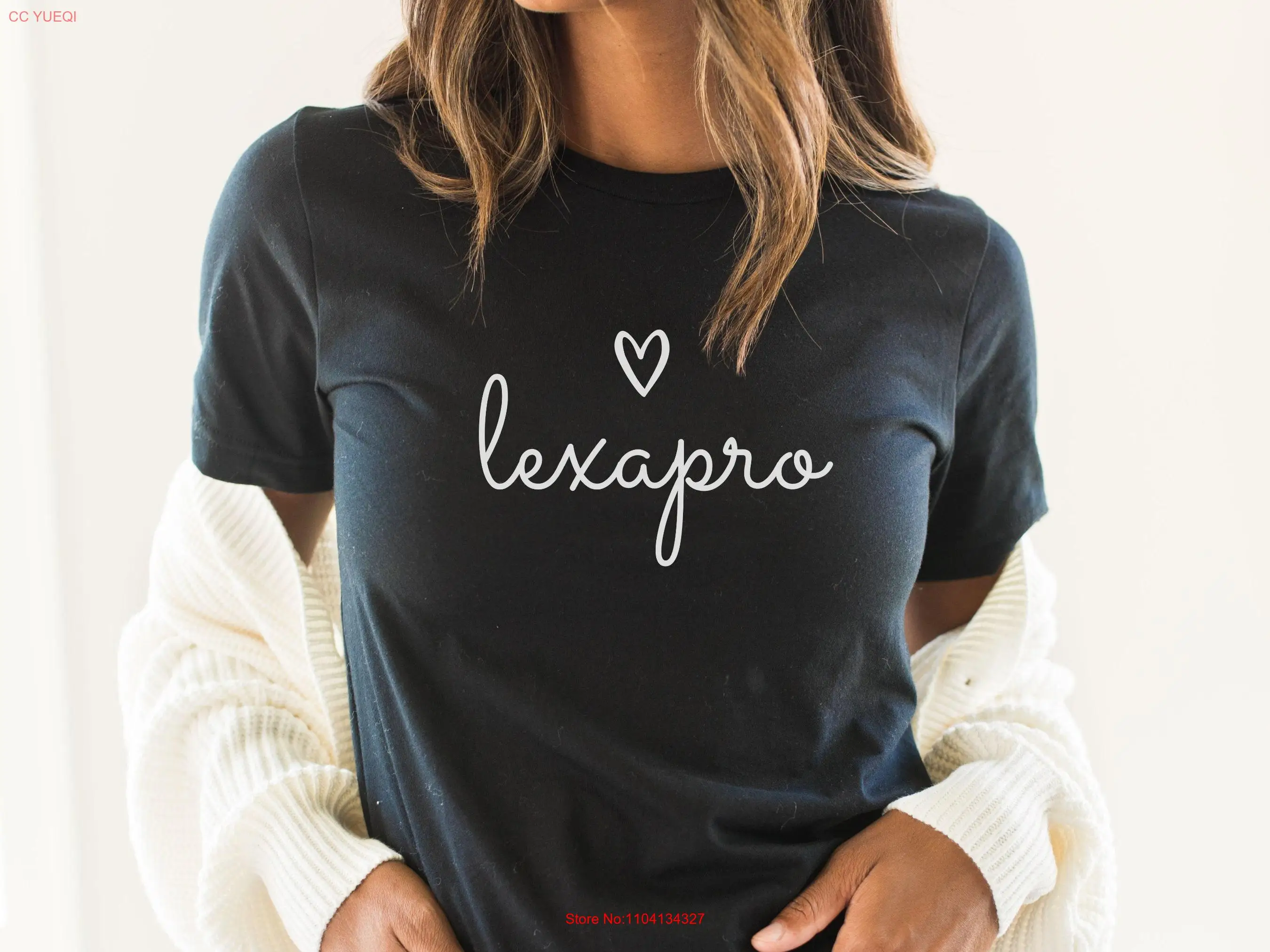 

Футболка Lexapro Love Mental Health Awareness Anxiety Depression PMS Antidepressants SSRIs с длинными или короткими рукавами