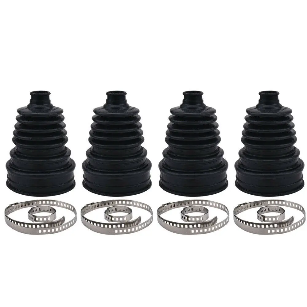 4PCS CV Constant-velocity Dust Cover Joint Boot Drive Shaft  Silicone Strong Elasticity Cars Tools Black Universal