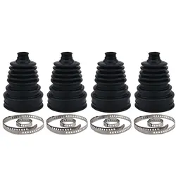 4PCS CV Constant-velocity Dust Cover Joint Boot Drive Shaft  Silicone Strong Elasticity Cars Tools Black Universal
