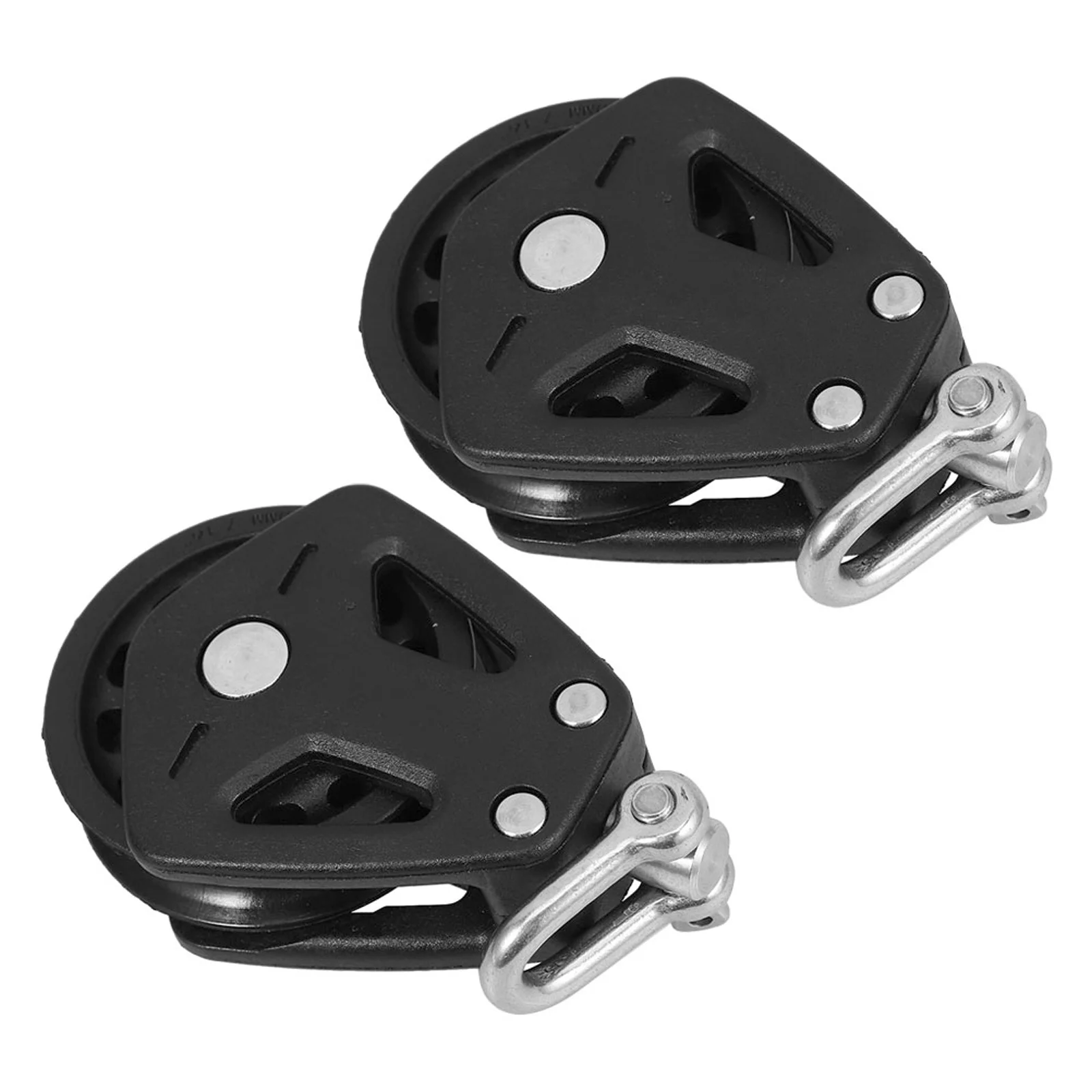 

2Pcs Double Pulley Block Swivel Bearing Nylon Stainless Steel for Marine Sailboat Boat Rope System Sailing Efficiency Upgrade