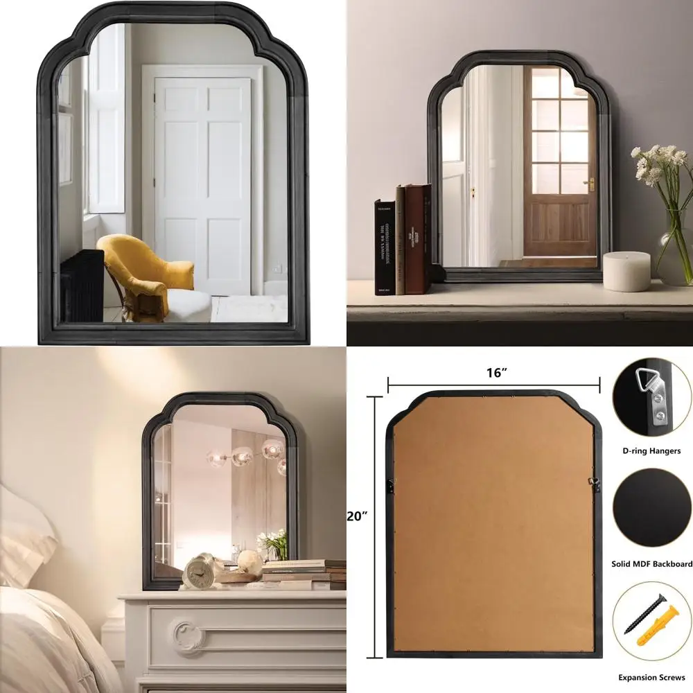 Espelhos rústicos de parede com moldura de madeira, 16 x 20 polegadas, espelhos decorativos para sala de estar e quarto, adequados para decoração de casa