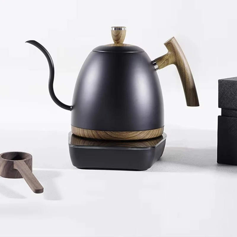 

High Quality Wooden Handle Coffee Pot Pour Over Coffee Electric Gooseneck Kettle with Temperature Control