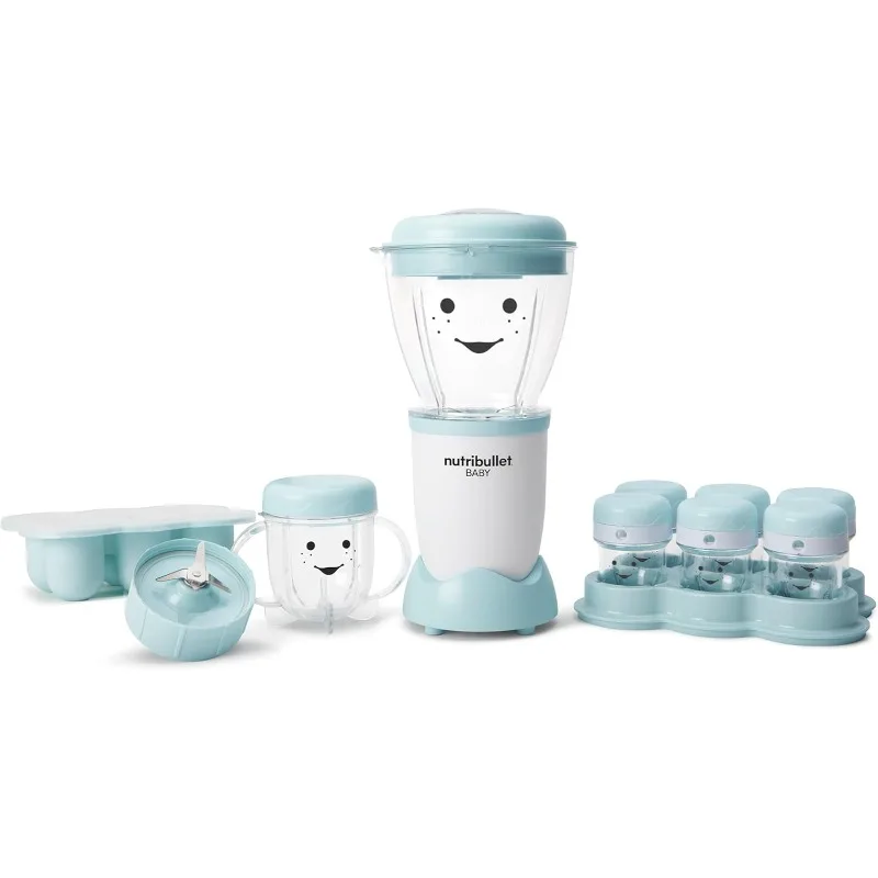 NutriBullet NBY-50100 نظام صنع الطعام الكامل للأطفال، 32 أونصة، أبيض، أزرق، شفاف
