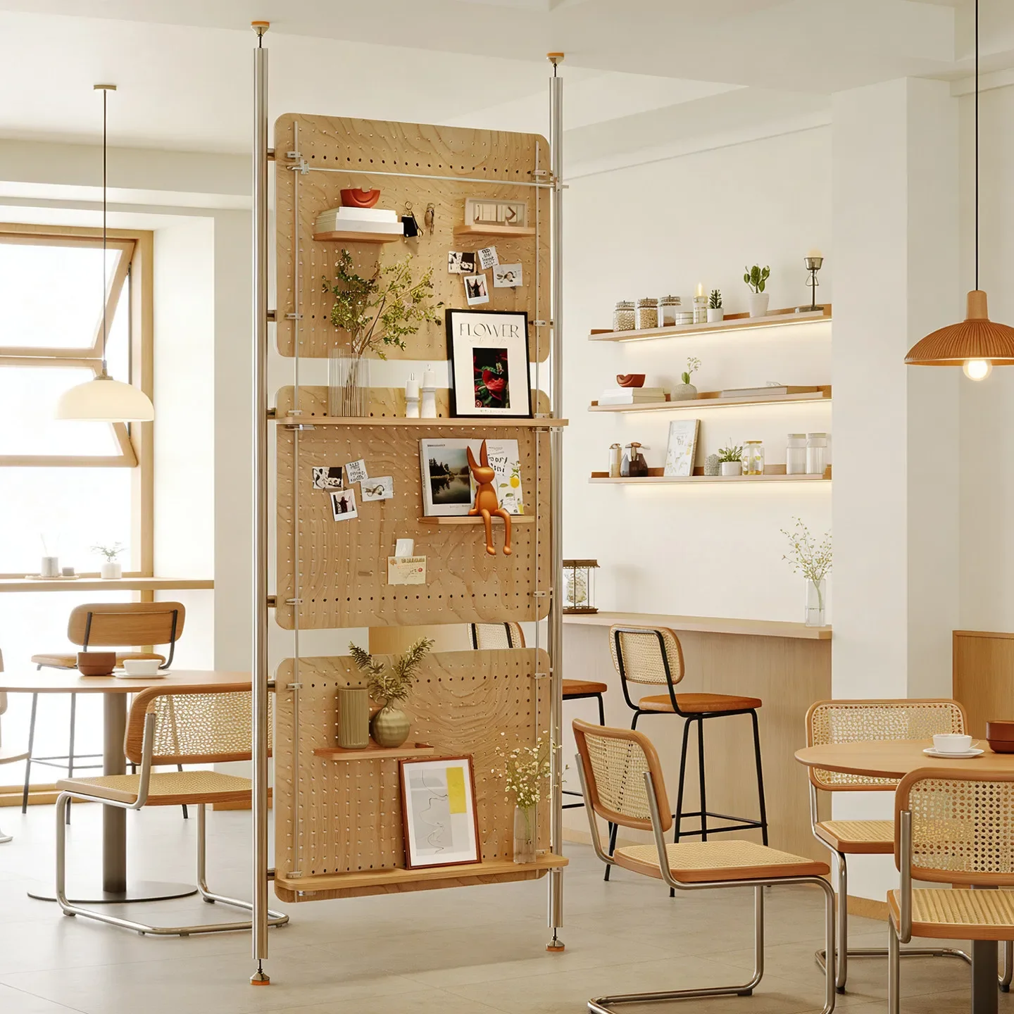 Indomitable No-punching Restaurant Office Showroom Storage Partition Aluminum Profile Ocean Panel Hole Panel Display Stand