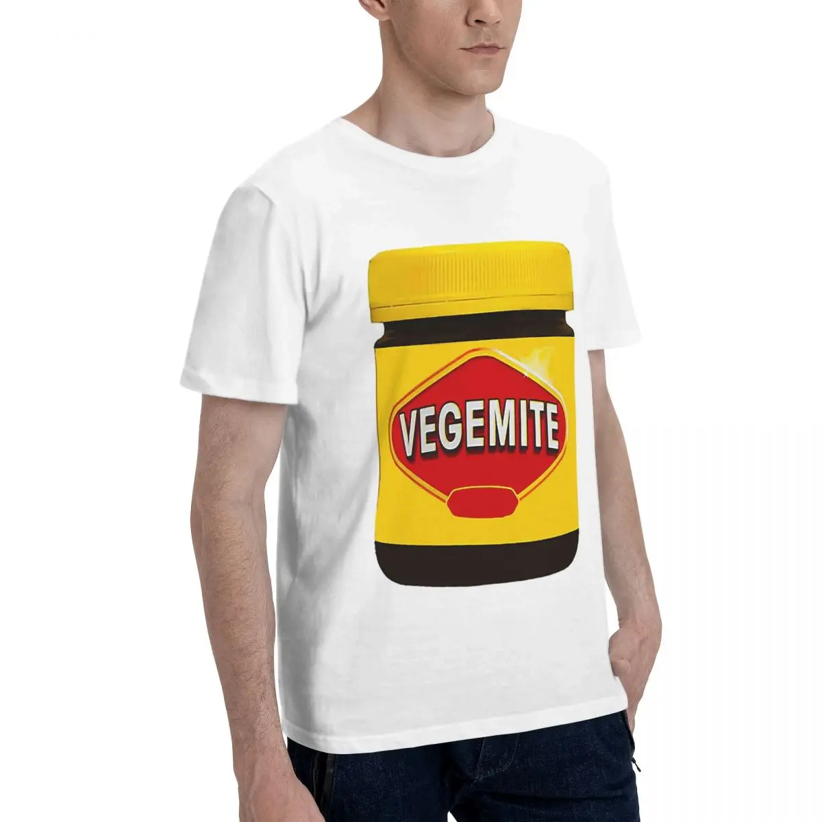 Vegemite تي شيرت للرجال القطن المتضخم تي شيرت الرجال قصيرة الأكمام طاقم الرقبة ملابس الصيف بلايز S-6XL