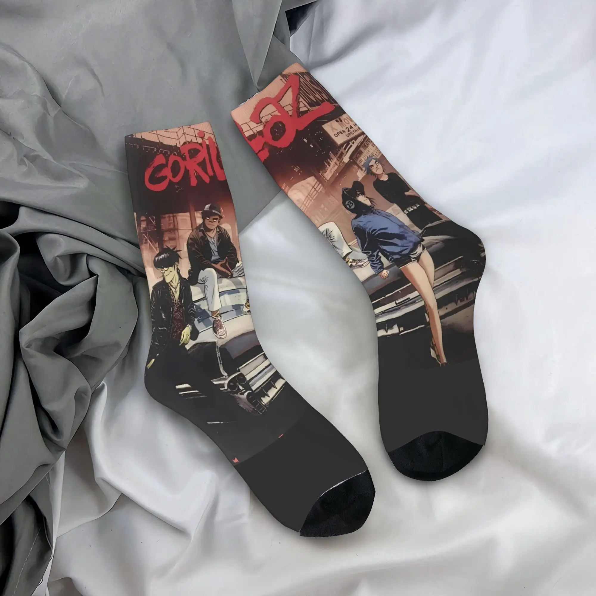 

Men Socks Music Band G-gorillazs Stockings Anti Sweat Comfortable Socks Winter Gothic Graphic Skateboard Socks