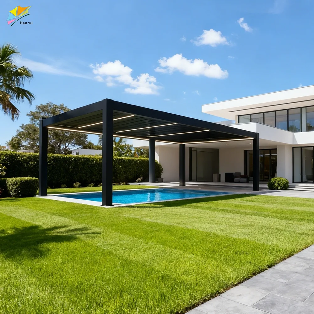 Pergola bioclimatique en alumi - Outdoor Lighting Gazebo avis et prix