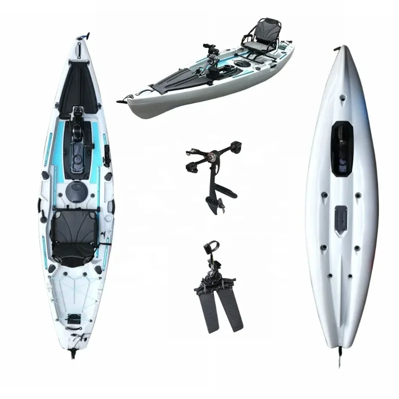 For 12' Foot Pedal Drive Kayak Sit on Top Fishing Motorized Kayak with Rudder,accept Custom Color and Logo