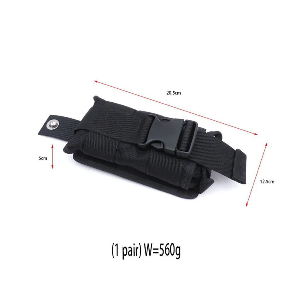 

TURE New 2Pcs Spare Black 1680D Nylon Scuba Diving Weight Belt Pockets With Quick Release Buckle -22.5X15x5cm