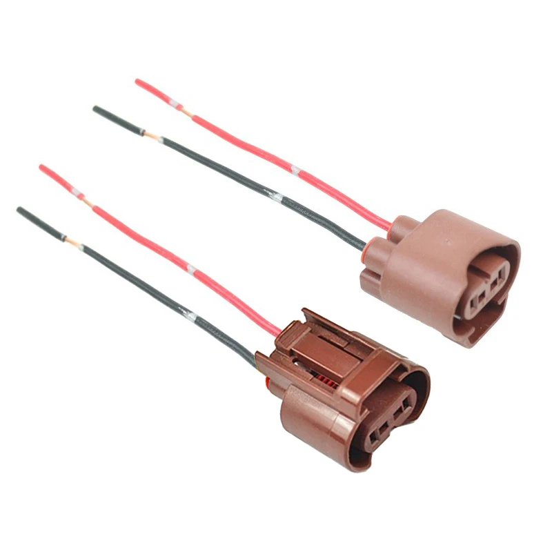 1 Para Adapterów Gniazda Żarówki Samochodowej 9006 HB4 Żeńskie Złącze Przedłużacz Wiązka Przewodów Akcesoria do Świateł Samochodowych ABS + Przewód