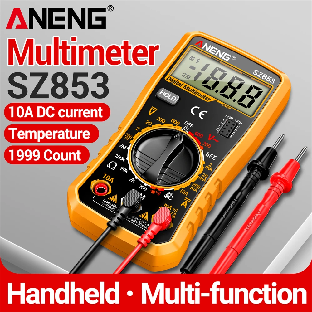 Smart Digital Multimeter Professional Tester ANENG SZ853 600V AC/DC Voltage 10A DC Current Portable Electrician Detection Tools