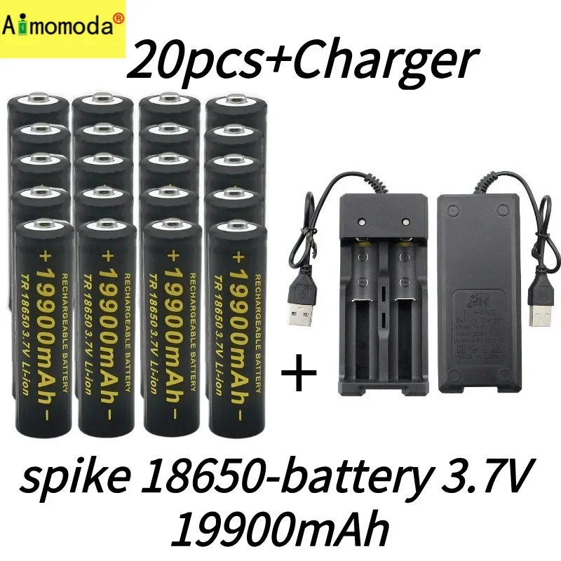 2024100% new 3.7V 18650 19900mAh high capacity battery flashlight battery with lithium-ion battery can be used for alarm clocks.