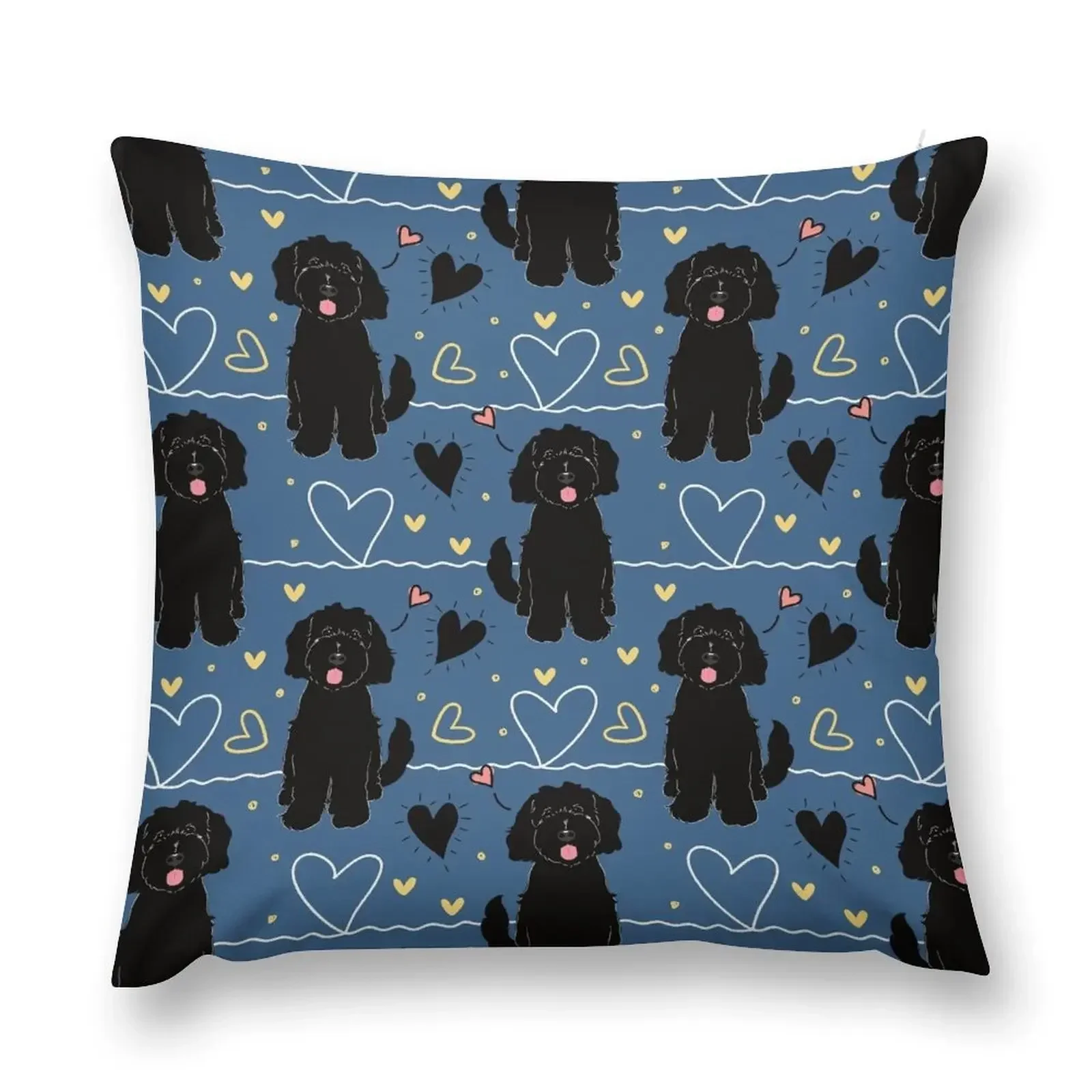 LOVE Black Goldendoodle Dog Throw Pillow Sitting Cushion Pillowcase Luxury Cushion Cover pillow