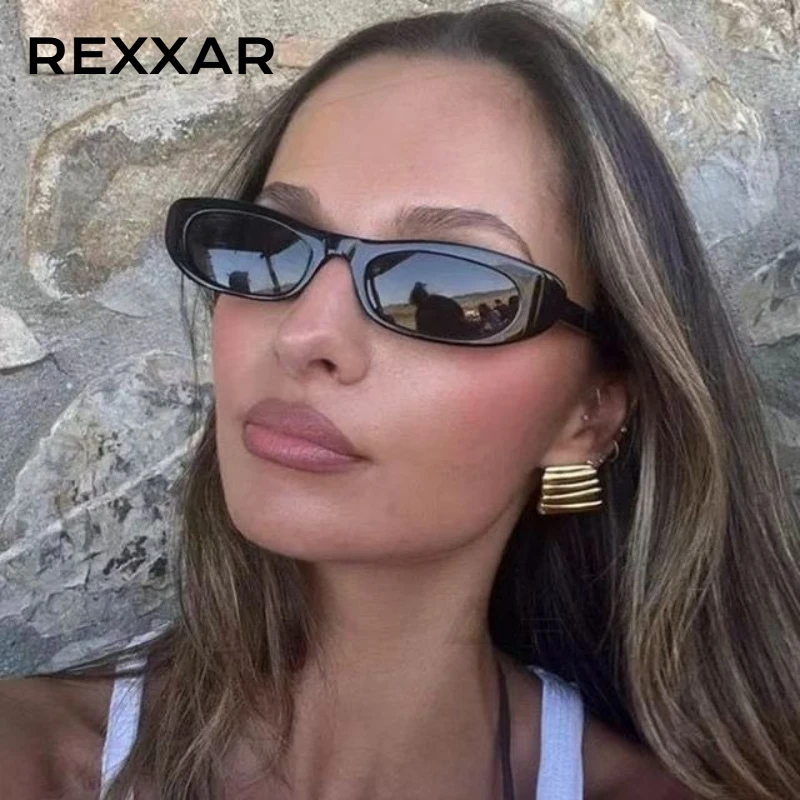 Modische Cat-Eye-Sonnenbrille für Damen Neue Luxusmarke Kleine Ovale Schwarze Sonnenbrille Damen Goggle Trends Rechteckige Brillen UV400