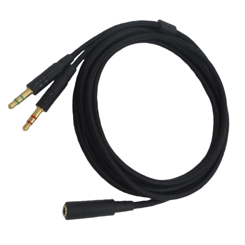 3.5mm uniwersalny kabel Audio 2 w 1 gamingowy zestaw słuchawkowy do hiperx chmurowych II/alfa-/chmurowych/rdzeniowych słuchawek