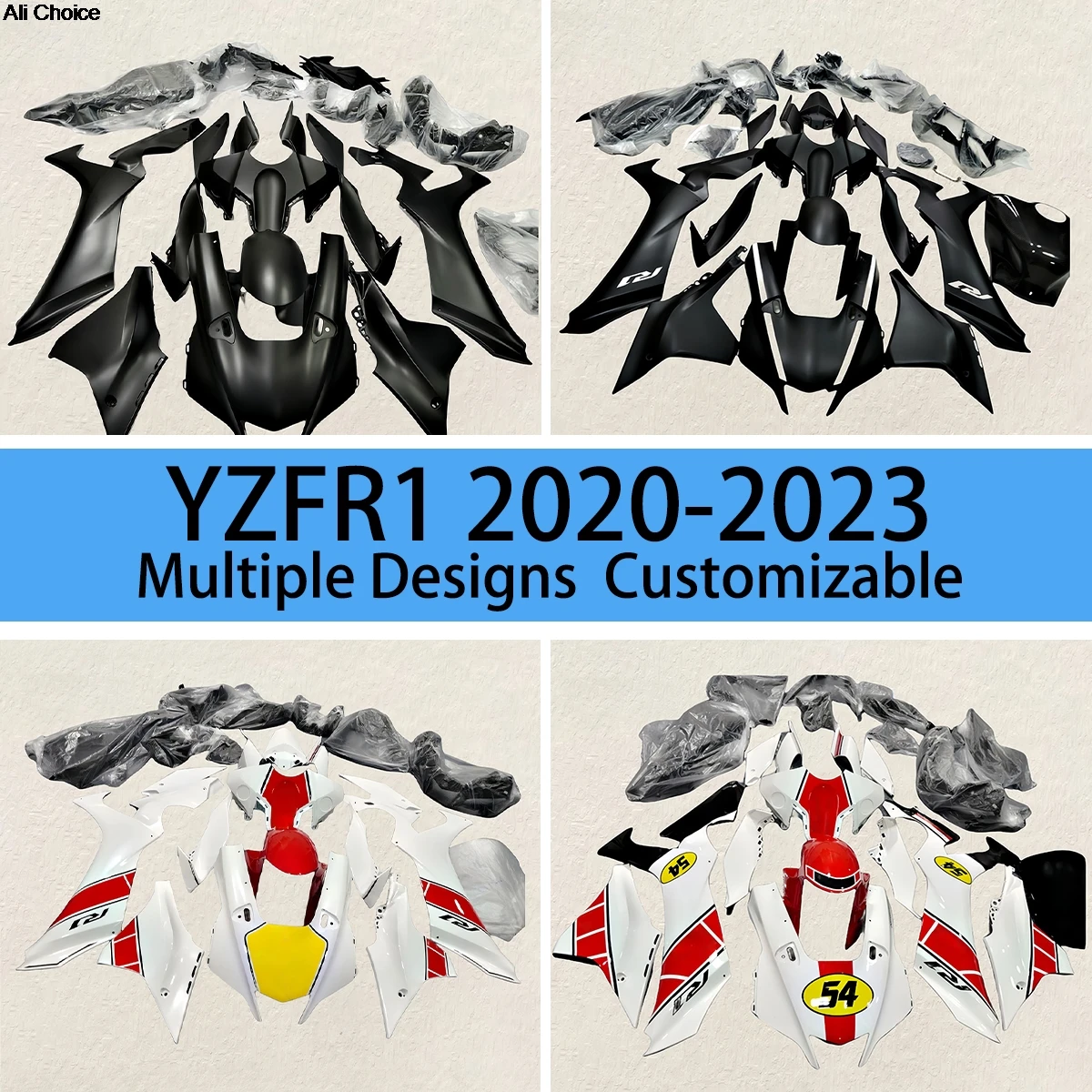 

YZF R1 2020 2021 2022 2023 Комплект обтекателей из АБС-пластика для YAMAHA YZFR1 20 21 22 23 Обтекатели мотоцикла Кузов