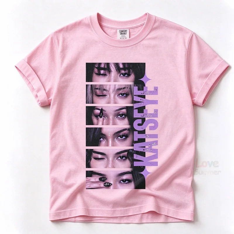 KATSEYE Graphic T Shirt Gril Group Kpop kids girls Tee-shirt High Quality Heavy Streetwear Korean Top Clothing