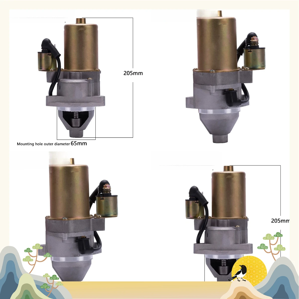 12V Generator Electric Start Modified Starter Motor QDJ112 Permanent Magnet Starter 182F188FKG390