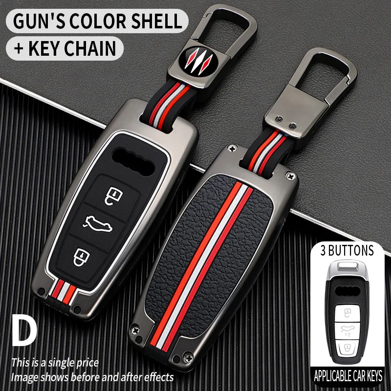 Car Key Case Cover Fob for Audi A3 A4 B9 A6 C8 A7 S7 4K A8 D5 S8 Q7 Q8 SQ8 B9 8Y 4N 4K 4M Q5 D5 S6 E-tron 2018 2025 Accessories