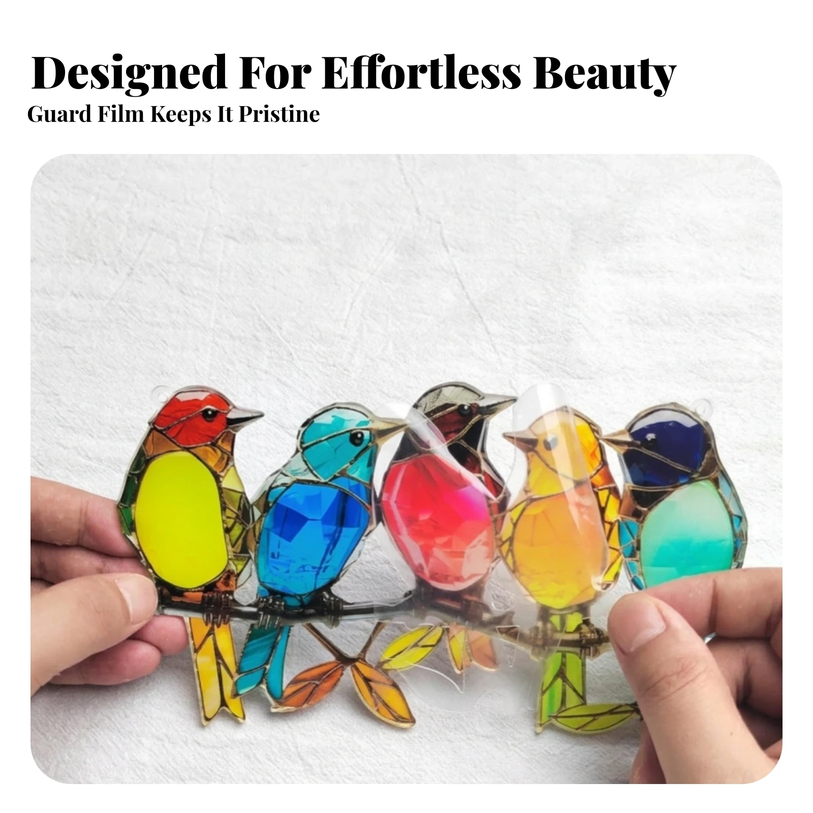 Bird Branch Ornament Faceted Bird on Branch Decoration Home Decor Multicolor Lightweight
