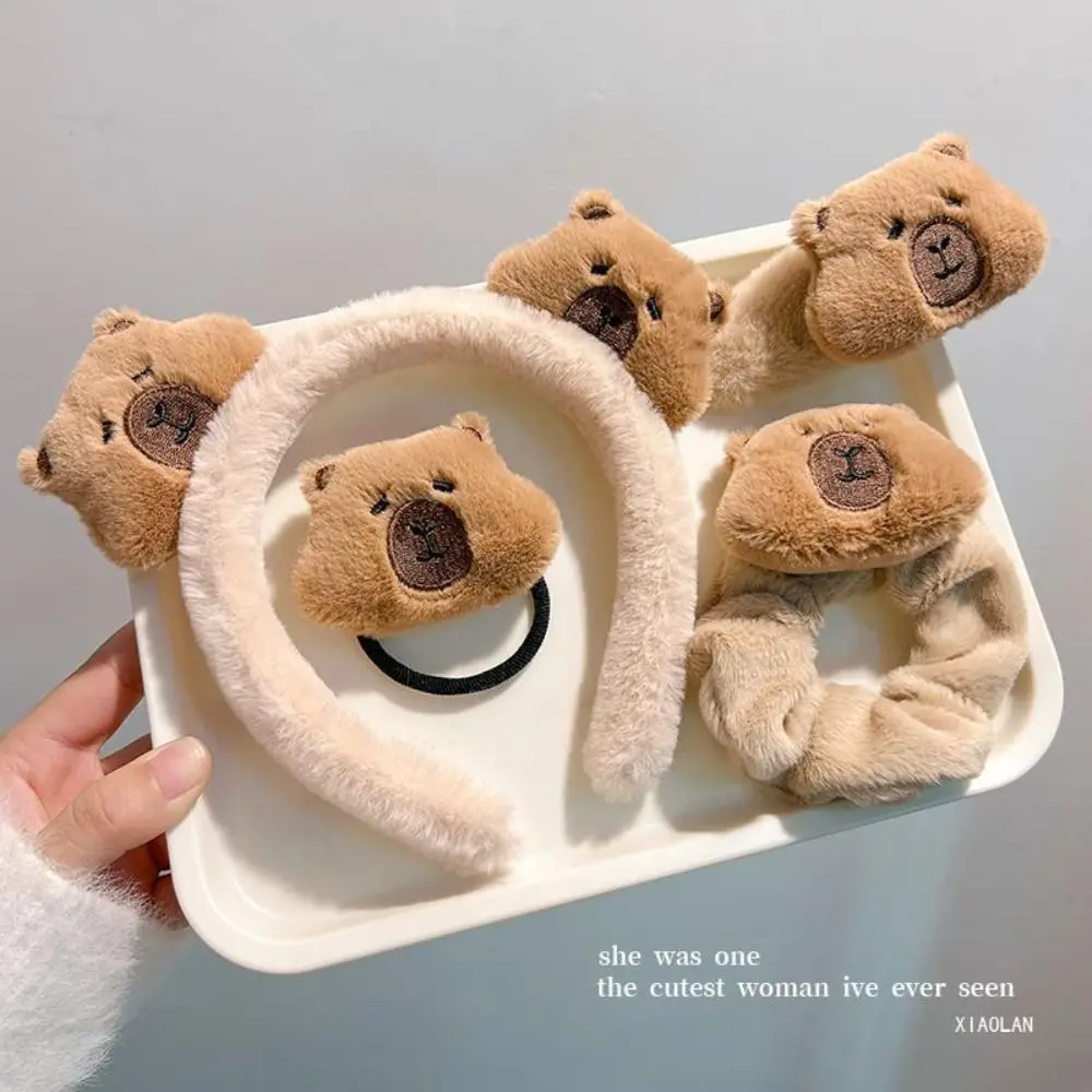 

Cartoon Capybara Hair Accessories Hair Bands Hair Claw Clip Scrunchie Headwear Elastic Hairpin Barrette Hair Clip Women