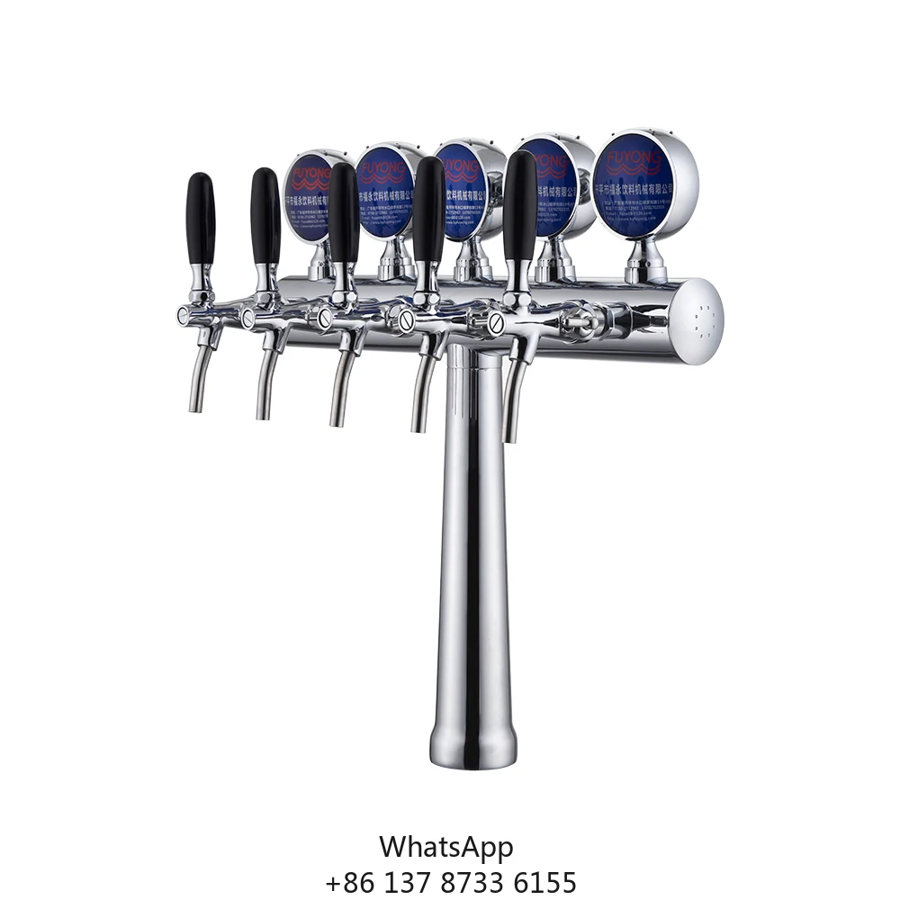 High Quality T Type 5 Taps Stainless Steel Draft Beer Font Dispenser For Kegerator Bar Home Use