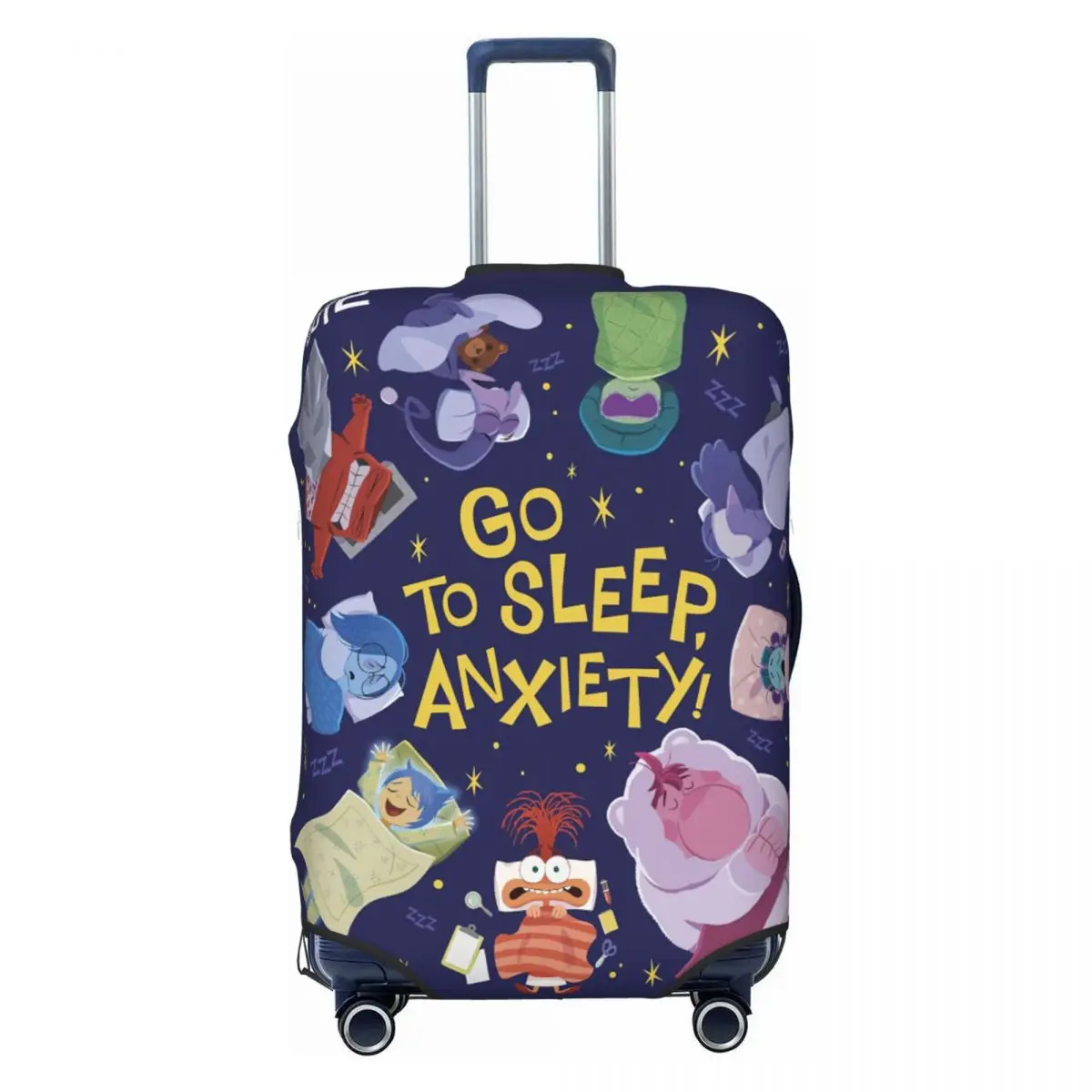

Anxiety Inside Out Luggage Cover Elastic Animated Travel Suitcase Protective Covers Fits 18-32 Inch