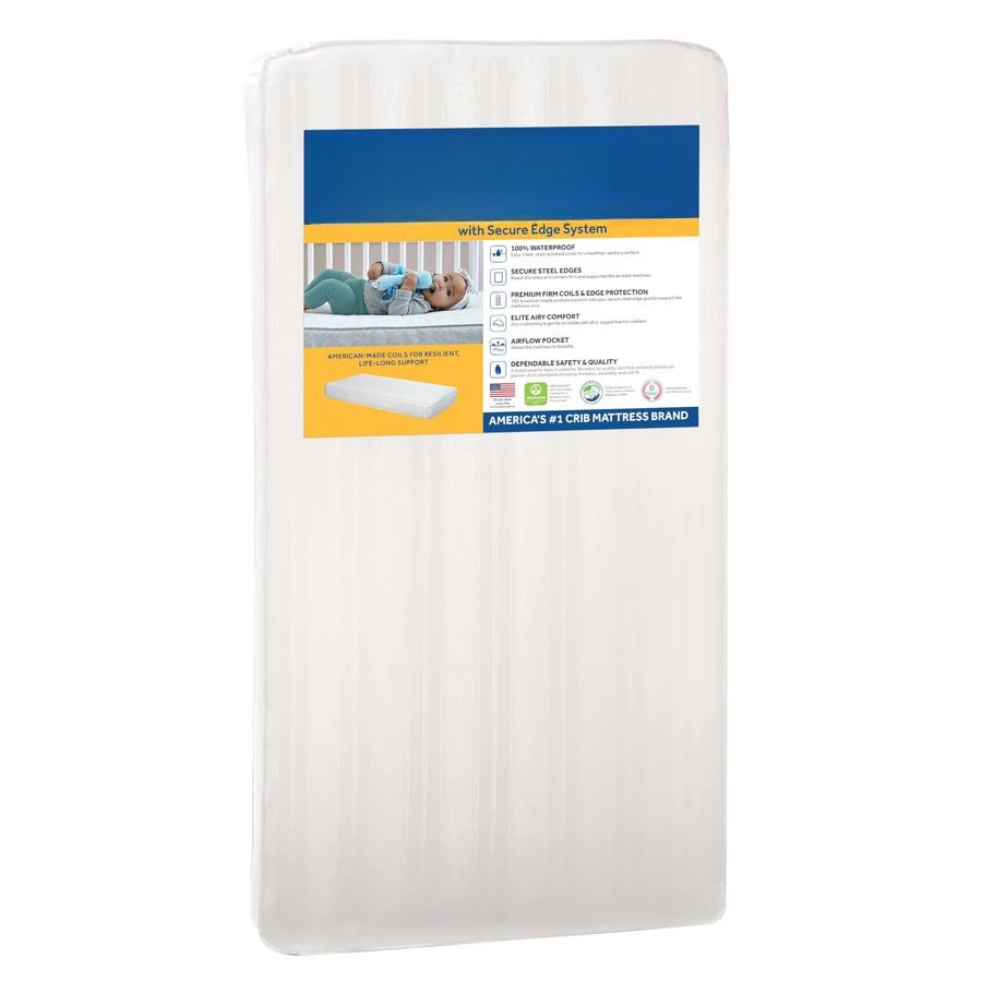 

Perfect Rest Waterproof Crib Mattress plus Toddler Bed Fit, Premium 150 Extra Firm Coils, Non Toxic, Airy Cushioning, GREENGUARD