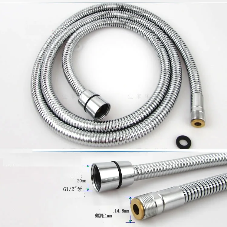 MTTUZK Pull Out Faucet Hose Shower Pipes G1/2'' Standard Interface Handheld 304 Stainless Steel Hand Shower Hose M15*1mm