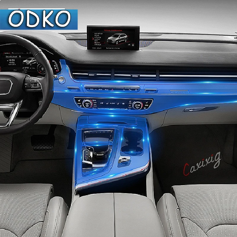 For Audi Q7 2012-2019Car Interior Center console Transparent TPU Protective film Anti-scratc Repair film Accessories Speedometer