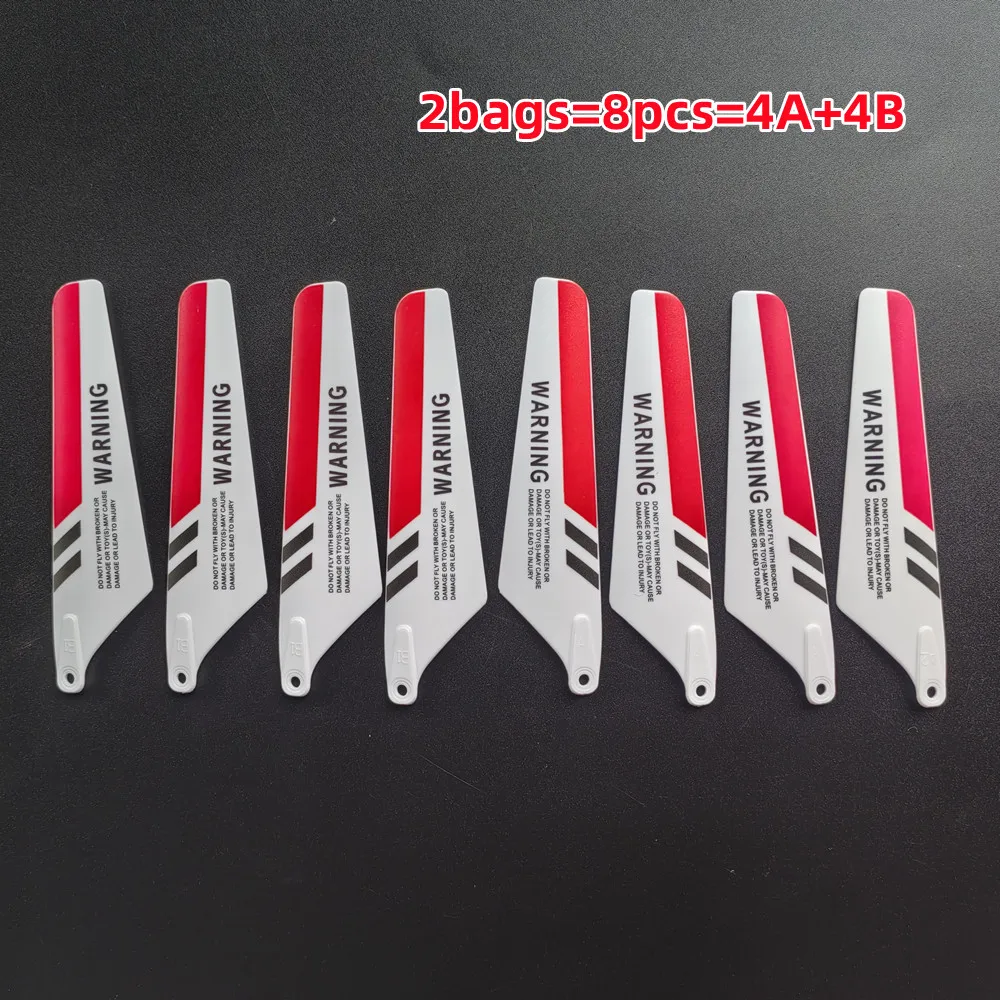 8pcs 3color options Main Blades Propellers Props 4A+4B Syma S107 S107G For R/C Mini Helicopter Rc Spare Parts