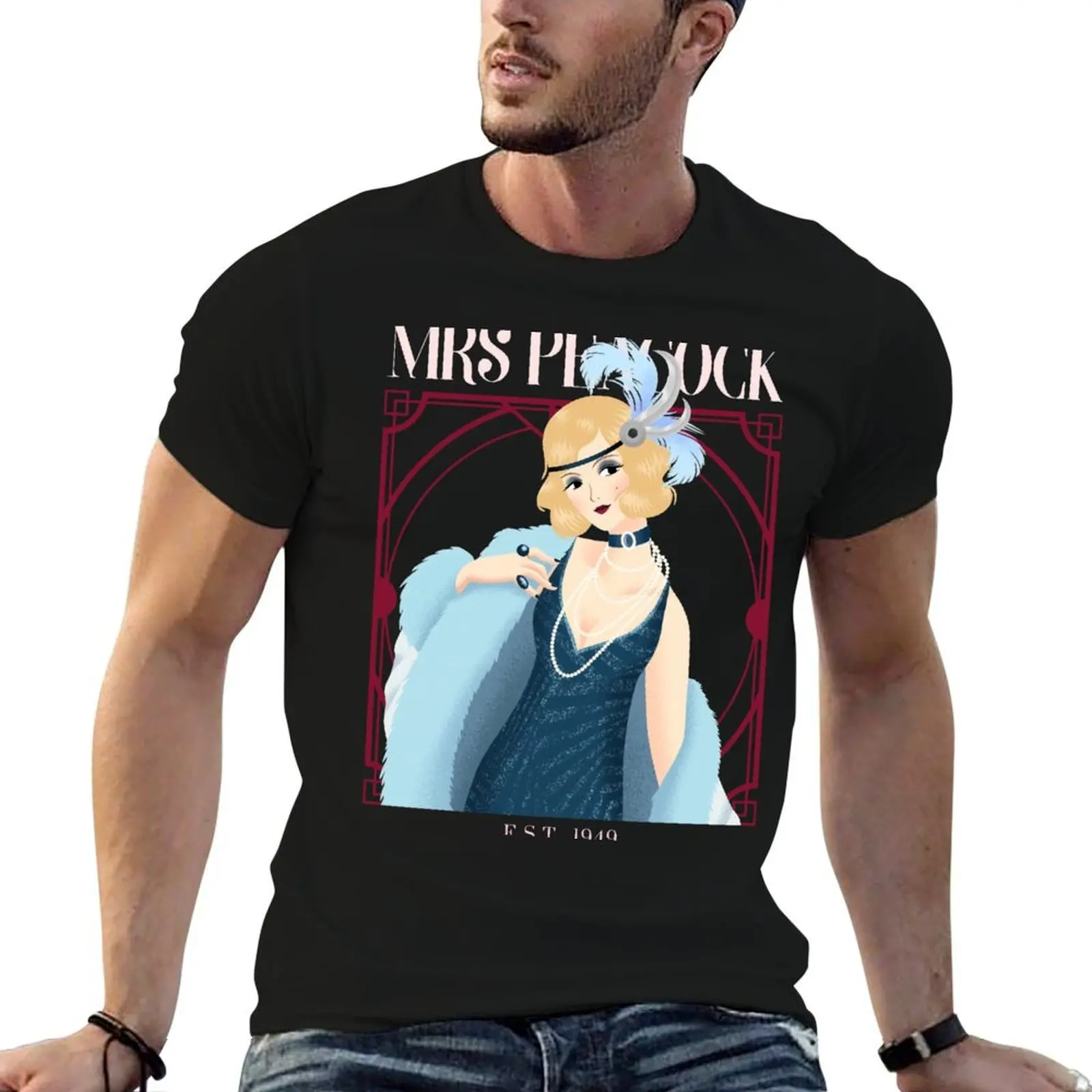 T-shirt Mrs Peacock Clue aka Cluedo Board Game, t-shirt basique uni pour toutes les saisons