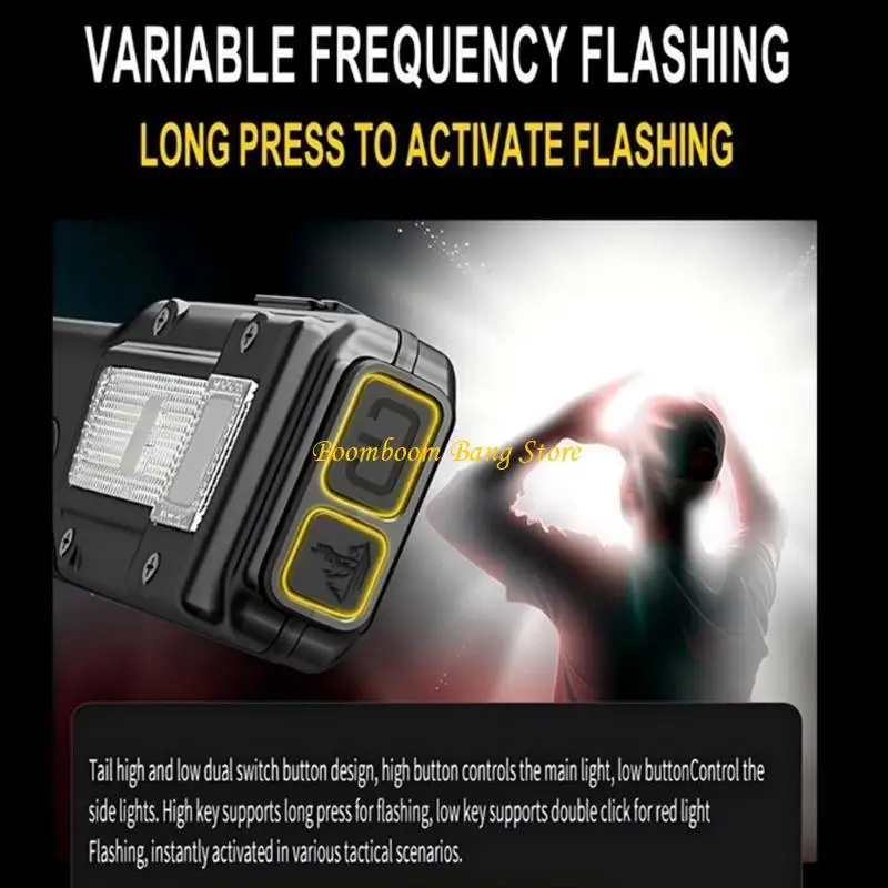 Luz trabajo con diseño clip material ABS 270C para iluminación doble núcleo alto brillo, para mecánica y