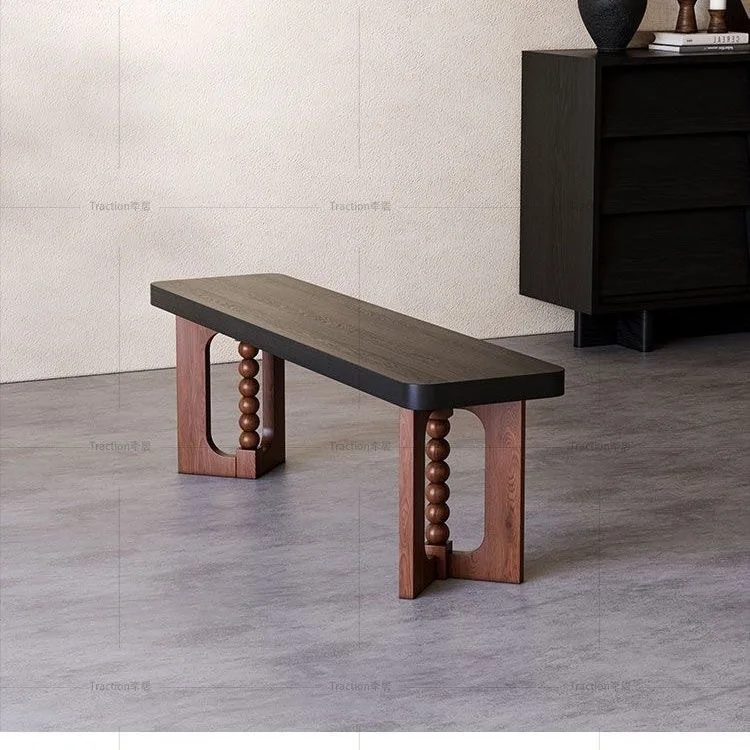Medieval style solid wood bench original designer home shoe changing stool retro bench  bench bed tail stool