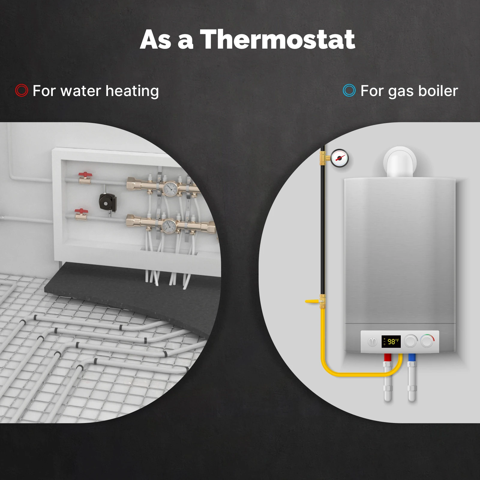 MOES Tuya WiFi Smart Thermostat Center Control Panel Water Gas Boiler Heating Temperature Controller ZigBee Gateway Touch Screen