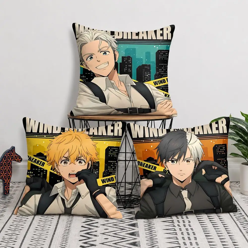 WIND B-BREAKER Anime Cushion Cover Soft Short Plush Throw Pillow Cover Decorative Cushion Case for Sofa Bedroom Home Decor Gift