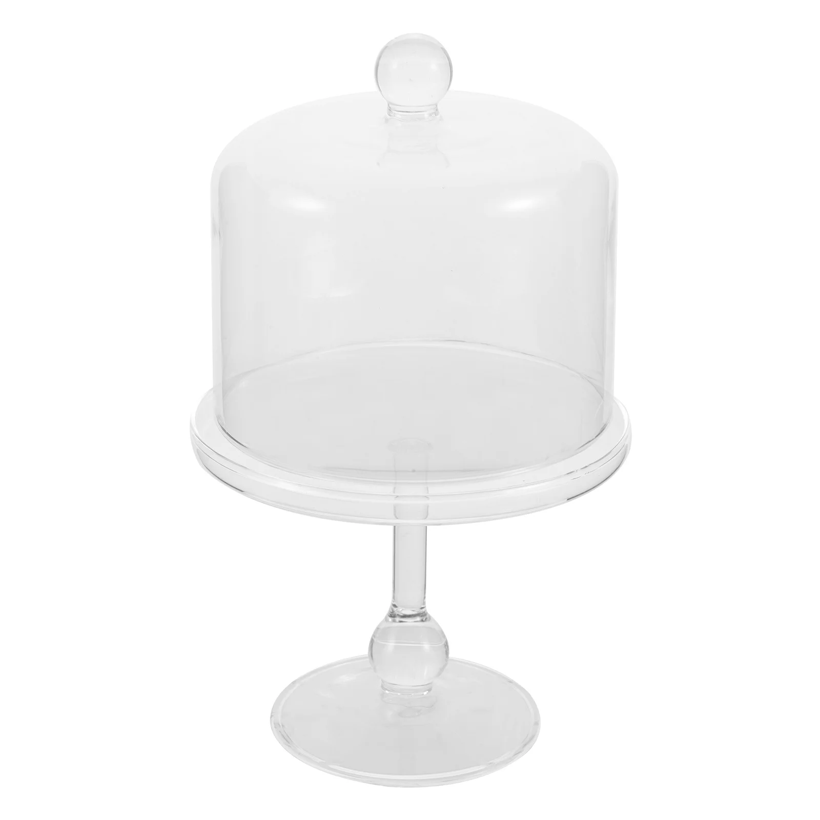 

Hoement Cake Display Stand with Dome Lid Transparent Glass Dessert Table Holder Cup Stand Birthday Tray for Cakes