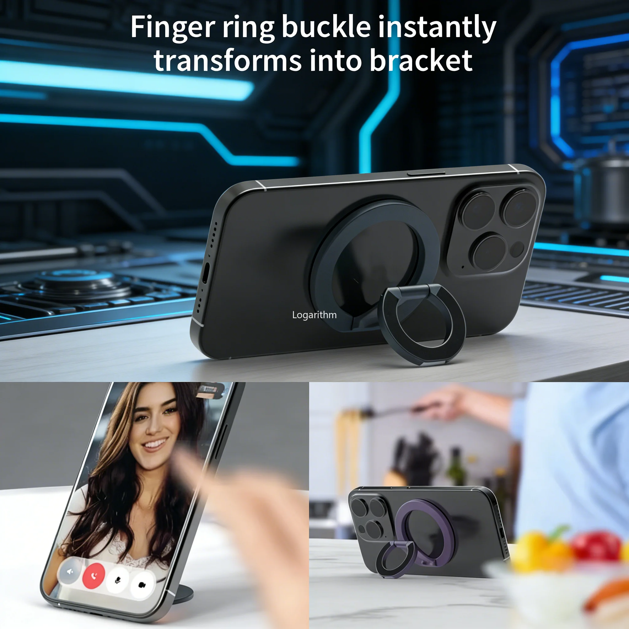 Novo Suporte Magnético para Telefone 360 2026 °   Suporte Dobrável Rotativo com Ímã Forte de Dupla Face para Magsafe iPhone Samsung