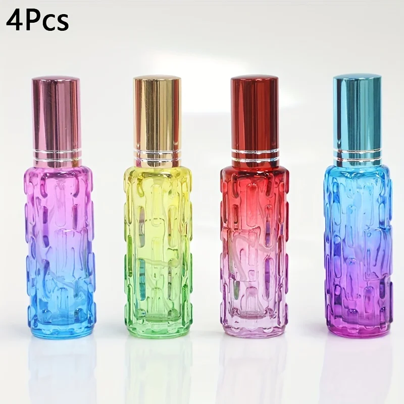 

4pcs Glass Perfume Atomizer Spray Bottles - Fragrance-Free, Refillable & Portable for Travel and Samples