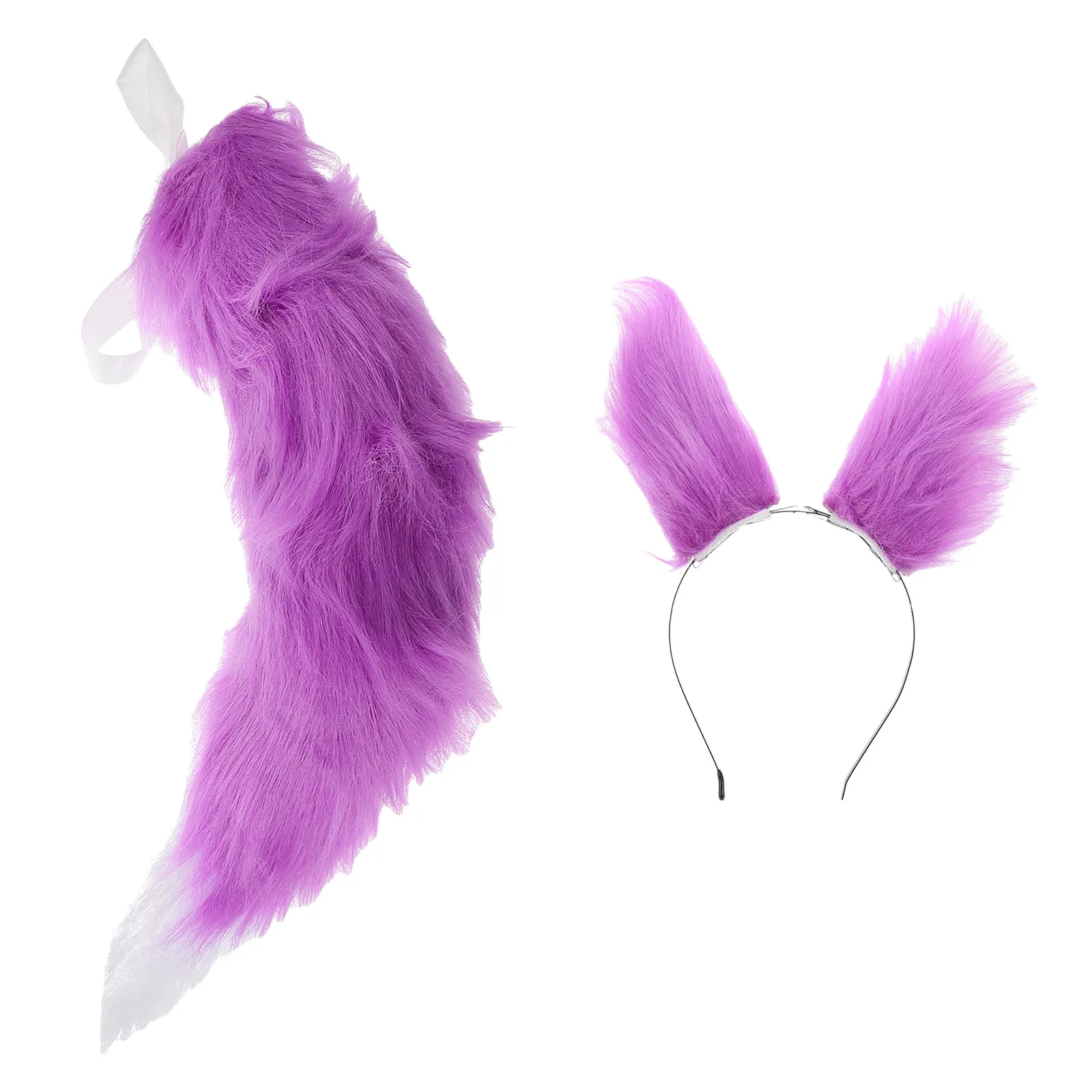 

1Set Layered Fox Ear Headpiece with Detachable Tail Prop Meticulously Handcrafted Cute Animal Cosplay Set for Costume Party
