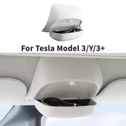 Car Glasses Box for Tesla Model 3/Y/3+ Highland 2024 Original Design Sunglass Sun Visor Clip Card Storage New Model Y Juniper