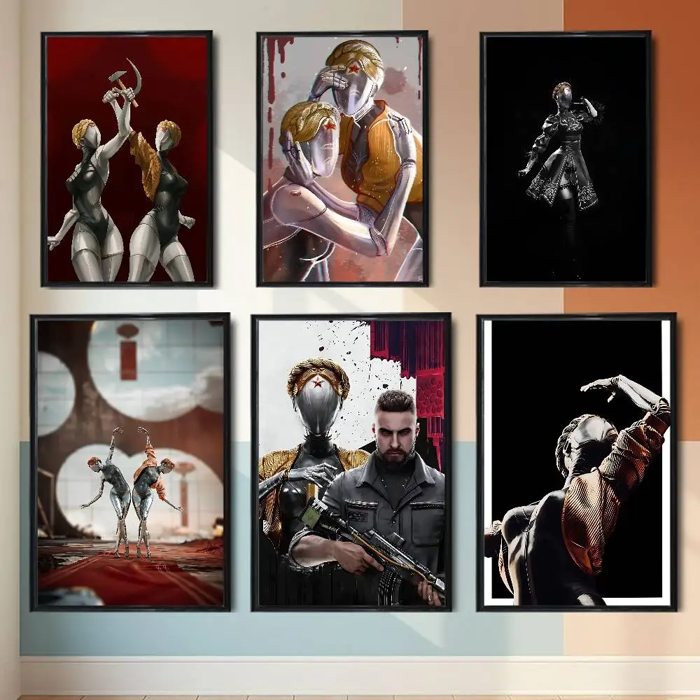 Mechanical Ballet Atomic Heart Twins  Poster Trendy Wall Art For Coffee Office Bar Decoration Best Gift Good Sticker Printed
