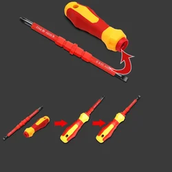 Two-in-one Screwdriver Magnet Multi-Purpose Electricians Slotted Cross Screwdriver Bit Repaire Tools With Rubber-coated Handle